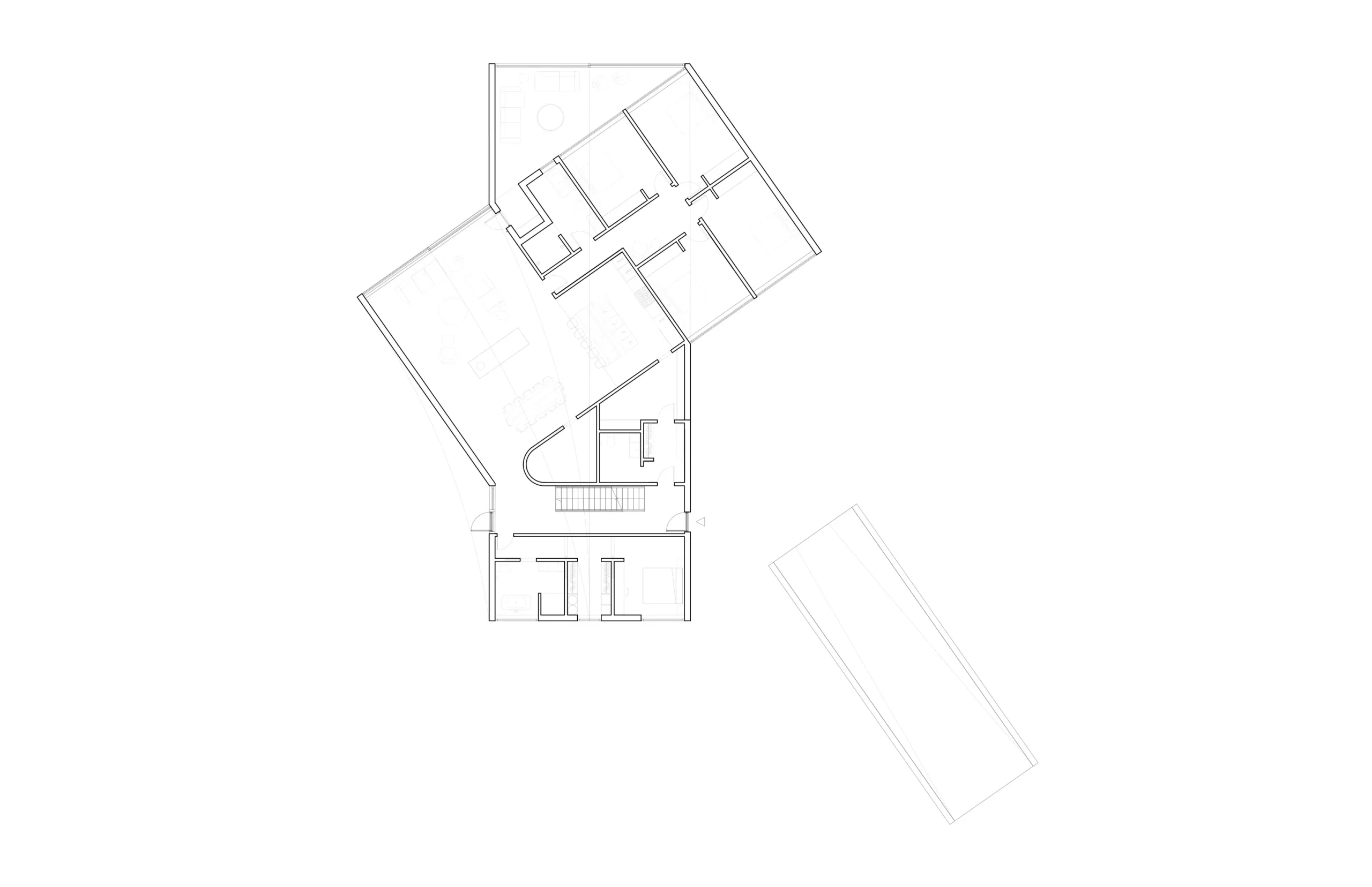 Spline House - Spline cabin ground floor plan Dot.architecture